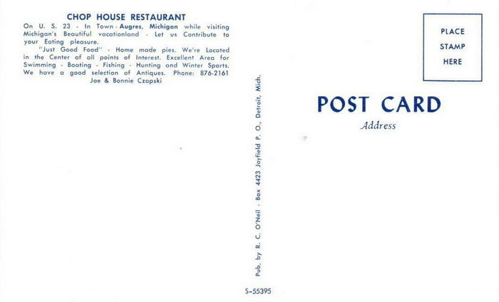 Chop House Restaurant - Old Postcard
